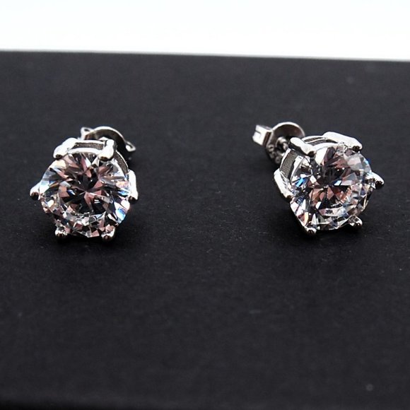 💫 Last One 💫 Huge 4.00ctw Solid Platinum PT950 Certified Moissanite Earrings - Picture 3 of 9